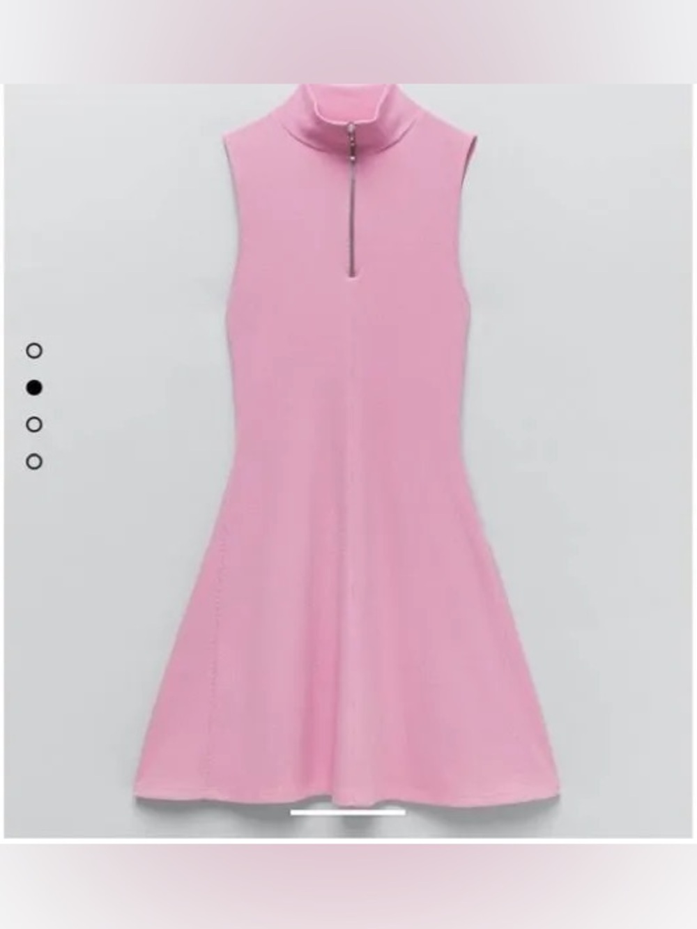 Tennis Dress - Zara Light Pink Ribbed Zip-Front Sleeveless